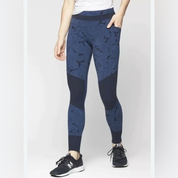 Athleta Blue Patterned Leggings (C044) - Picture 1 of 6